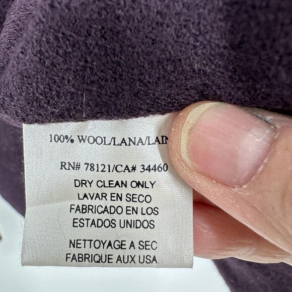Eileen Fisher Sweater Womens Medium Purple Open Front Cardigan 100% Wool USA - Picture 8 of 10